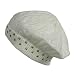 IVORY TASTEFULLY STUDDED CABLE KNIT BERET CAP HAT