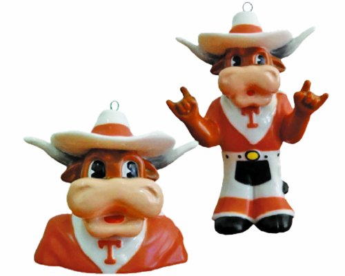 Champion Treasures NCAA Texas Longhorns 2 Pc. Ceramic Mascot Bust & Figurine Ornament Set