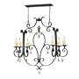 Murray Feiss F2278/6AF King's Table Six-Light Chandelier, Antique Forged Iron with Oversized Candle Covers