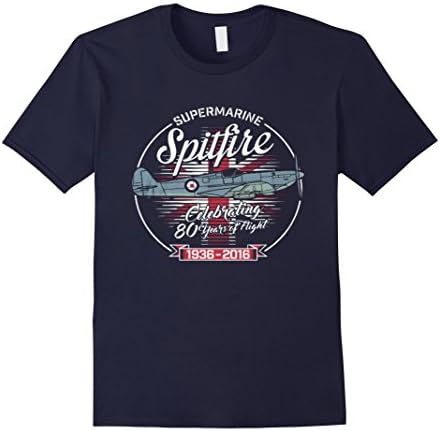 Men's Supermarine spitfire shirt- Fighter aircraft of World War II Large Navy