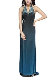 Sexy Fitted Vintage Halter Cotton/Velvet Evening Dress/Party Dress 