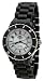 Oniss #ON8043-L Women's Ceramica Fuerte Collection Black Ceramic Watch
