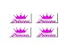 Princess Crown - Spoiled - 3D Domed Set of 4 Stickers