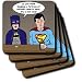 Rich Diesslins Funny General Cartoons - Super Hero Parody with Batman and Superman at the bar - Coasters