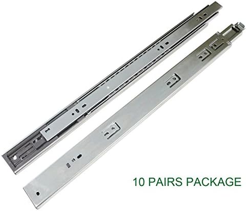Fashion Kitchen Side Mount Drawer Slides Full Extension 20 Inch Soft Closing,10 Sets Pack