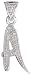 Sterling Silver Initial Pendant Letter A, w/ CZ Stone, 1 1/8