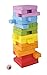 Pidoko Kids Wooden Stacking and Tumbling Blocks Game - 48 Pieces Premium Quality Set Tower and Dice