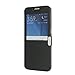 S6 Edge Case, Galaxy S6 Edge case, MTRONX Window View Magnetic Closure Ultra Folio Flip Slim PU Leather Case Cover Pouch for Samsung Galaxy S6 Edge - Black(MW-BK)