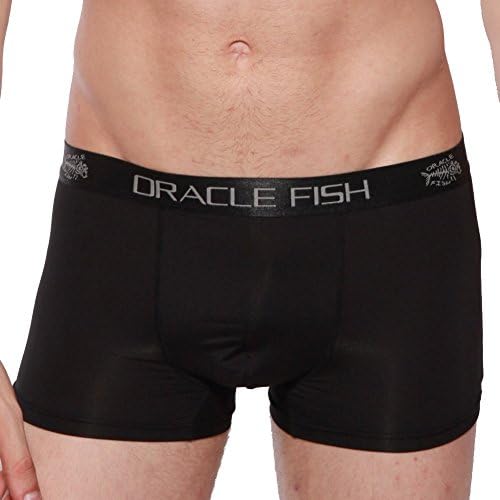 Oraclefish Men's Nylon Thin Sports Trunk Underwear (Black,Size XXXL)
