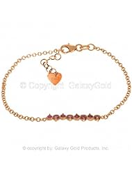 14k Rose Gold Prong Set Ruby Bracelet