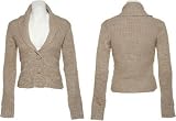 DEREK HEART Cable Knit Sweater W/ Knit Buttons [9W105]