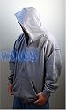Size: XXL - Charcoal Grey, Unruly Athletic Men's Plain Hooded Zip-up/ Zipper Fleece Sweatshirt Hoodie