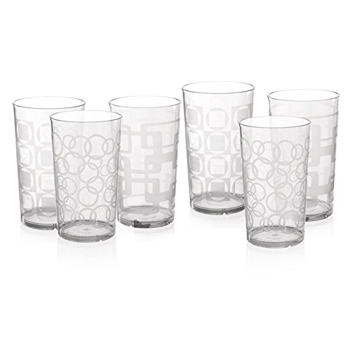 CreativeWare, Clear 6 Piece Tumbler Set, 24 ounce, 6 Count (Pack of 1)