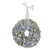 Hydrangea wreath small w/ ribbon in lavender blue