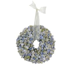 Hydrangea wreath small w/ ribbon in lavender blue