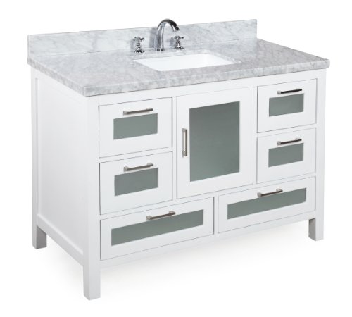 Sale Manhattan 48 Inch Bathroom Vanity Carrarawhite Includes A