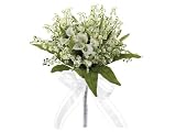 Faux 12 Calla Lily w/Pearl Bouquet White (Pack of 6)