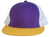 41GIkCGVjWL. SL160  Blank Trucker Mesh Cap Hat Yellow / Purple