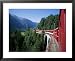 The Glacier Express Crosses a Bridge in Switzerland Framed Art Poster Print by Taylor S. Kennedy, 31x25