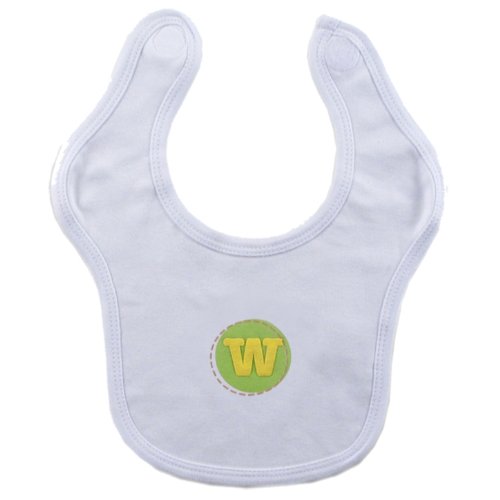 Hudson Baby Personalized Initial Bib- W, Neutral