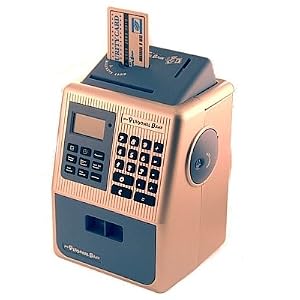 Blue Electronic ATM Money Savings Bank With Security Card Control