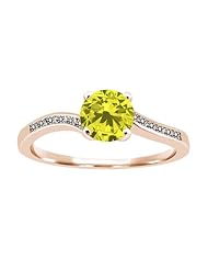 0.94 Ct Round Canary and White Diamond 18K Rose Gold Ring