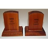 Vintage Comical "Here Lies Salty" and "Here Lies Peppy" Tombstone Salt and Pepper Shakers