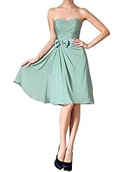 Chiffon Knee Length Short Mother-of-the-Bride Dress 