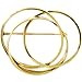 Jewelry : 14K Gold Vintage Circles Brooch, circa 1940s