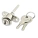 uxcell 60mm Height Furnitures Drawer Silver Tone Metal Lock w 2 Pcs Keys