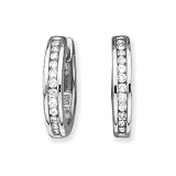 10K White Gold 1/4 ct. Diamond Huggie Earrings