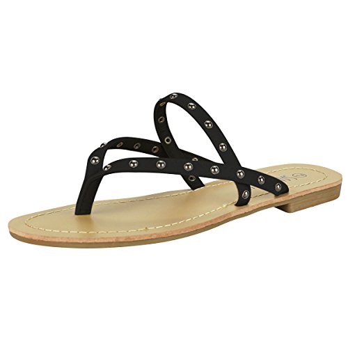 Sandalup Women's Strappy Thong Sandals with Rivets