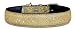 12 Gold Bling Bling Glitter leather dog collar