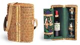 Bacchus Rattan Picnic Wine Basket Service For 2 - Hunter Green
