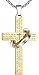 Aoiy Men's Stainless Steel Lord's Prayer Cross Halo Pendant Necklace, 23
