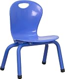 Blue Plastic Stackable School Chair with Painted Legs and 10.625 Seat Height - YU-YCX-008-BLUE-GG