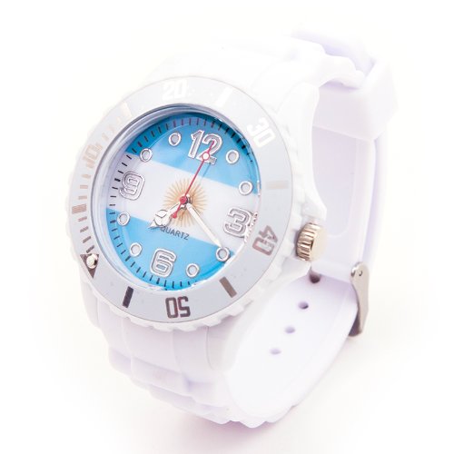 Fanartikel Silikon Armbanduhr Watch Fan Uhr m WM & EM Länder Flaggen Style (Argentinien)