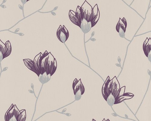 A.S. Cr&eacute;ation 6599-34 Tapete, florales Muster, beige lila grau