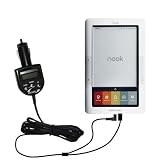 FM Transmitter with integrated Car Charger for the Barnes and Noble nook eBook eReader - uses Gomadic TipExchange Technology