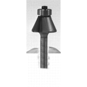 2309 CARBIDE-TIP 2F 30 DEGREE EDGE BEVEL ROUTER BIT W BEARING 7 8 CUT LENGTH X 3 4 CUT HEIGHT by