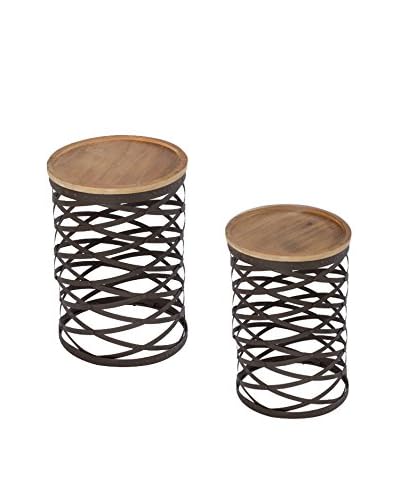 Natura Accent  Set Tavolino Bistro 2 pezzi Nero