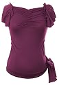 Women's Lauren Kiyomi Flutter Sleeve Top (Maternity) - More Colors Available, L, Plum
