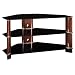 Bush Furniture Segments Corner Swivel TV Stand, Rosebud Cherry/Bright Silver