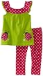 Hartstrings Girls 2-6X Toddler Lady Bug Flutter Sleeve Tunic And Capri Legging 2 Piece Set