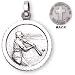Sterling Silver Philippians 4:13 Boys Baseball Medal and 20-inch Chain