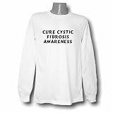 Cure Cystic Fibrosis Awareness Long Sleeve T-shirt Large White