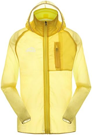 Pink Cookies Men Summer Ultra Thin Transparent Anti UV Breathable Hooded Skin Coat (XXL: (chest: 47.24"), yellow)