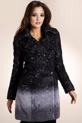 Per Una Designer Speziale Double Breasted Ombre Coat with Wool