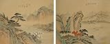 Vintage Painting; Pair of Original Chinese Landscape Watercolors on Silk