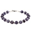 Handmade Grey Cat's Eye & Silver Beaded Bracelet
